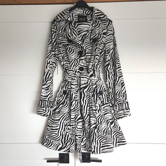 Zebra print trench coat size 36/S - Picture 1 of 17